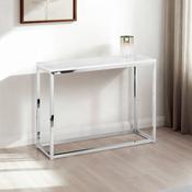 Scala 100cm White Marble &amp; Chrome Console Table - Hallway Storage Table image