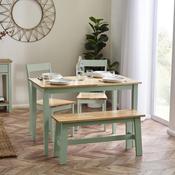 Linwood Sage Green Rectangluar Dining Table Set with 2 Chairs and 1 Bench image