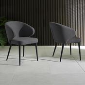 Marcus Set of 2 Mid Grey Fabric Dining Chairs image