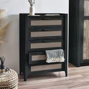 Sydney 5 Drawer Chest of Drawers 80cm - Black image