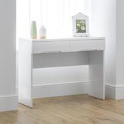 Manhattan Dressing Table With 2 Drawers 100cm - High Gloss White image
