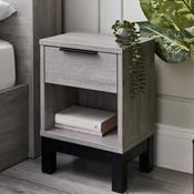 Bali 1 Drawer Bedside Table 35cm - Grey Oak image