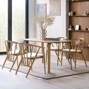 Kaito 4 Seater Dining Set - Oak veneerPainted Table and Chairs image
