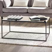 Chicago 110cm Smoked Glass/Black Coffee Table - Living Room Table image