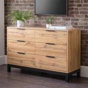 Bali 6 Drawer Wide Chest of Drawers 120cm - Oak image