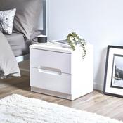 Manhattan 2 Drawer Bedside Table 45cm - High Gloss White image