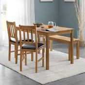 Coxmoor Oak Rectangular Dining Table Set with 2 Wooden Dining Chairs and Bench image
