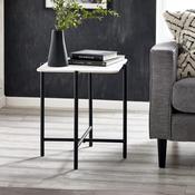 Siena 50cm White Marble Side Table - Living Room Accent Table image