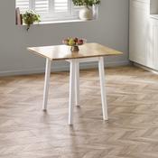 Linwood White and Oak 75 X 90cm Drop Leaf Extending Dining Table image