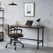 Carnegie 120cm Metal Home Office Desk - Home Office Furniture - Mocha Elm &amp; Black image