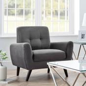 Monza Dark Grey Velvet Armchair - 85cm Living Room Chair image