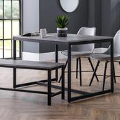 Staten 120cm Concrete/Black Dining Table - 4 Seater Kitchen Table image