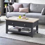 Bordeaux 100cm Dark Grey &amp; Oak Coffee Table - Living Room Table image