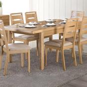 Curve 200cm Oak Dining Table - 6 Seater Kitchen Table image