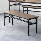Carnegie 120cm Mocha Elm/Black Dining Bench - Kitchen Seating image