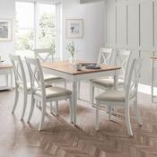 Provence 6 Seater Dining Set - Limed Oak/Grey Table and Chairs image