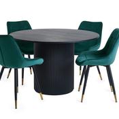 Louis Dining Set - Round Dining Table and 4 Hadid Green Chairs image