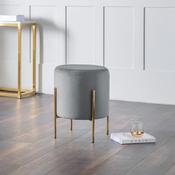 Harrogate 39cm Grey Velvet Dressing Stool - Bedroom Seating