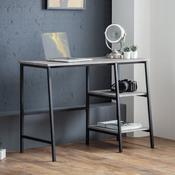Staten 104cm Metal Home Office Desk - Home Office Furniture - Concrete and Black image