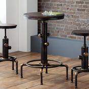 Rockport 66cm Brushed Copper/Rustic Elm Bar Table - Kitchen Dining Table