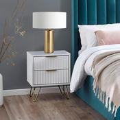 Murano 2 Drawer Bedside Table 45cm - White image