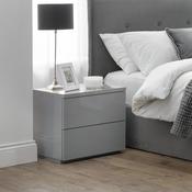 Monaco 2 Drw Bedside Table 50cm - Grey image
