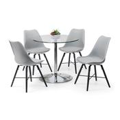 Kudos 4 Seater Dining Set - Chrome/Glass Table and Chairs image