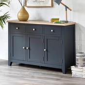 Bordeaux 128cm Dark Grey &amp; Oak Sideboard - Dining Room Storage image