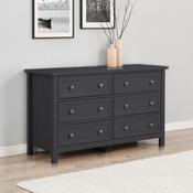 Maine 6 Drawer Wide Chest of Drawers 130cm - Anthracite image