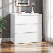 Manhattan 3 Drawer Chest of Drawers 81cm - High Gloss White image