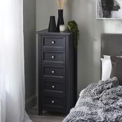 Maine 5 Drawer Tall Chest of Drawers 48cm - Anthracite image