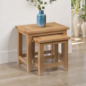 Astoria Oak Nesting Tables - Space Saving Living Room Set image