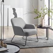 Davos Grey Fabric Accent Chair - 77cm Living Room Chair image