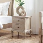 Camille 2 Drawer Bedside Table 48cm - Limed Oak image