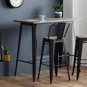 Grafton 120cm Mocha Elm/Black Bar Table - Kitchen Dining Table image