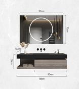 Modern Wall-Mounted Vanity Set with Smart LED Mirror – Custom Made Bathroom Vanity image