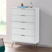 Murano 5 Drawer Chest of Drawers 80cm - White image