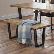 Brooklyn 120cm Oak / Gunmetal Dining Bench - Kitchen Seating image
