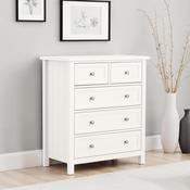 Maine 3 + 2 Drawer Chest of Drawers 84cm - Surf White image