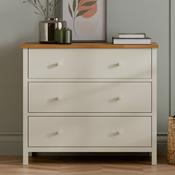 Coxmoor 3 Drawer Chest of Drawers 84cm - Ivory and Oak image
