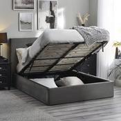 Shoreditch Fabric Lift-Up Ottoman Storage Grey Bed Frame image
