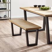 Hilton 134cm Black And Oak Dining Bench - Kitchen Seating image