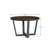 Brooklyn Dining Set - Dark Oak Round Dining Table 4 Luxe Black Chairs image