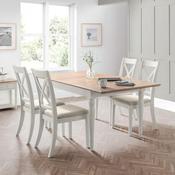 Provence 4 Seater Dining Set - Limed Oak/Grey Table and Chairs image