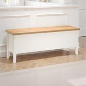 Davenport 120cm Ivory/Oak Storage Bench - Hallway Seating Storage image