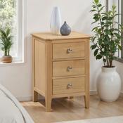 Cotswold 3 Drawer Bedside Table 45cm - Oak image