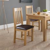 Astoria Set of 2 Dining Chairs - Oak/ Brown image