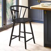 Modena Black Wood Bar Stool - Kitchen Counter Seating image