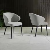 Marcus Set of 2 Light Grey Fabric Dining Chairs image