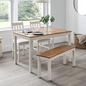 Coxmoor Dining Set - Ivory and Oak Rectangular Dining Table 1 Ivory and Oak Coxmoor Bench and 2 Ivory Coxmoor... image